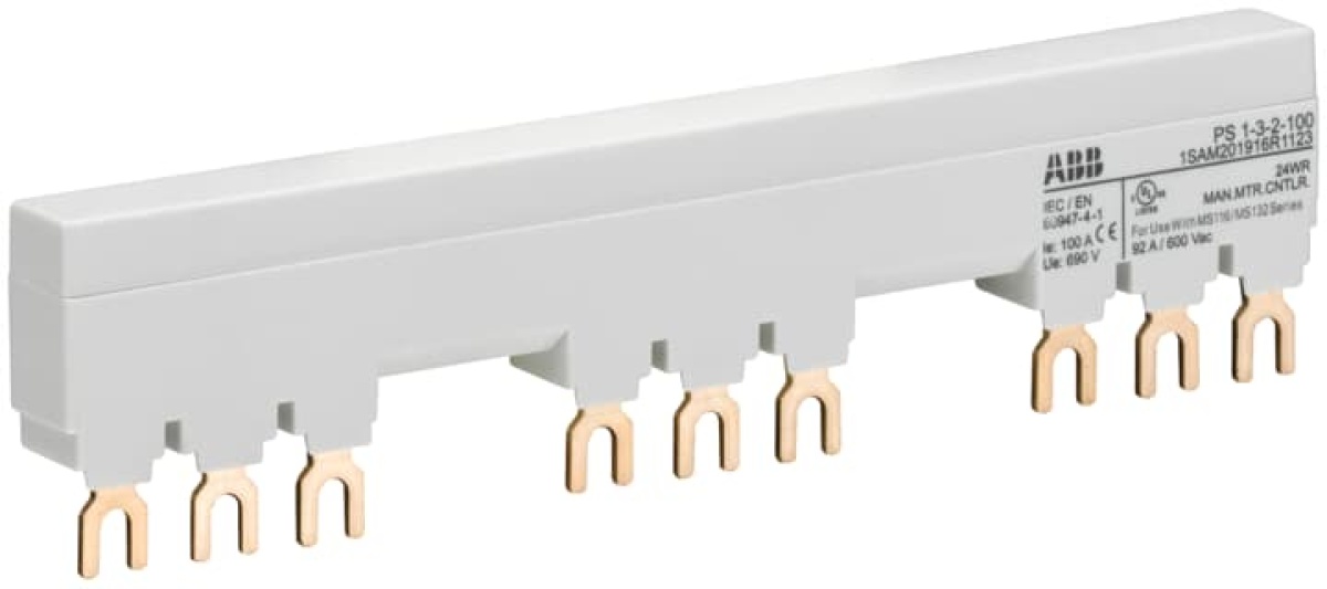 PS1-3-2-100 3-phase busbar for 3 MS116 MS132 with 2 HKSK, Ie100A