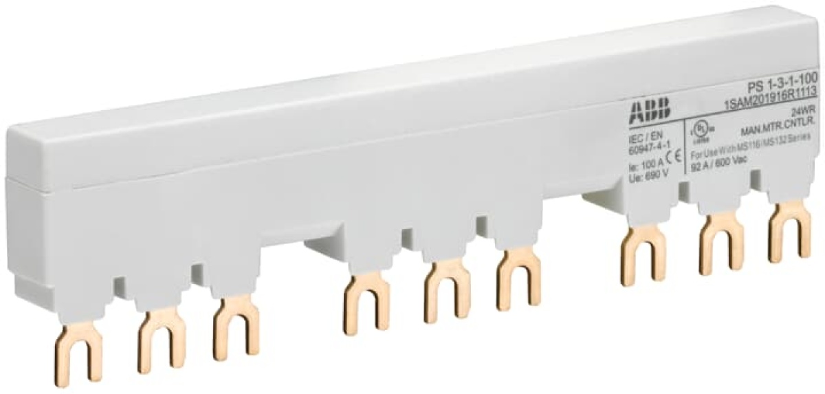 PS1-3-1-100 3-phase busbar for 3 MS116 MS132 with 1 HKSK, Ie100A
