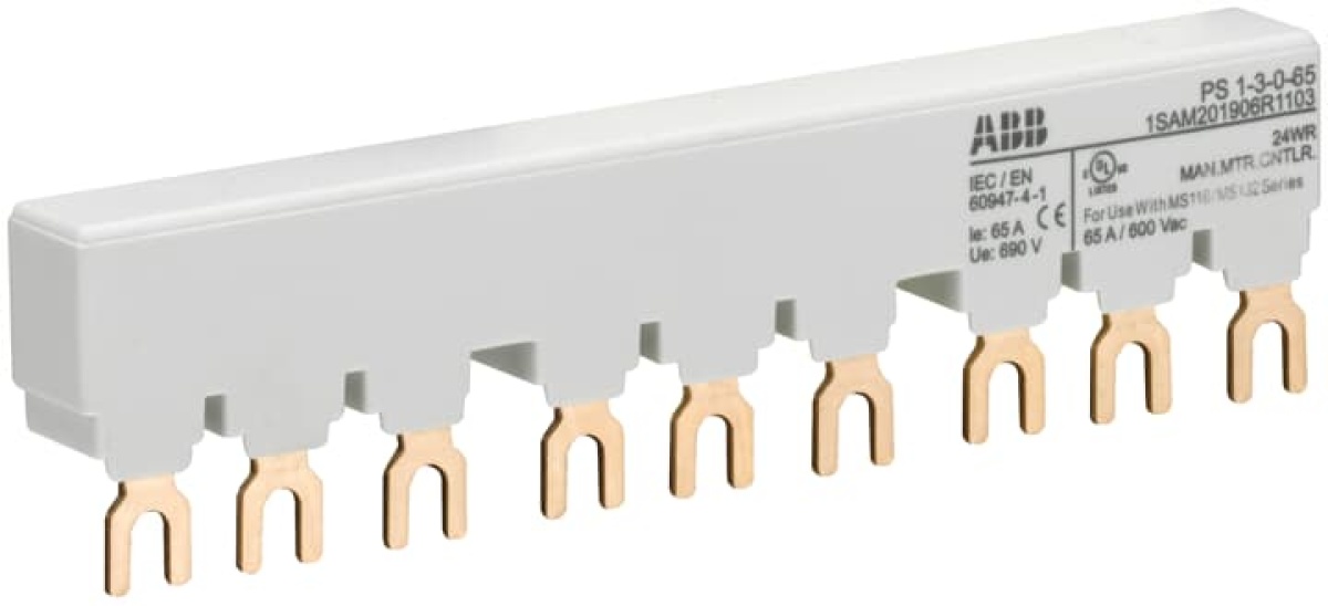 PS1-3-0-65 3-phase busbar for 3 MS116  MS132, Ie65A