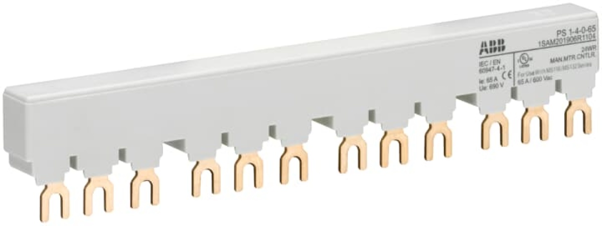 PS1-4-0-65 3-phase busbar for 4 MS116  MS132, Ie65A