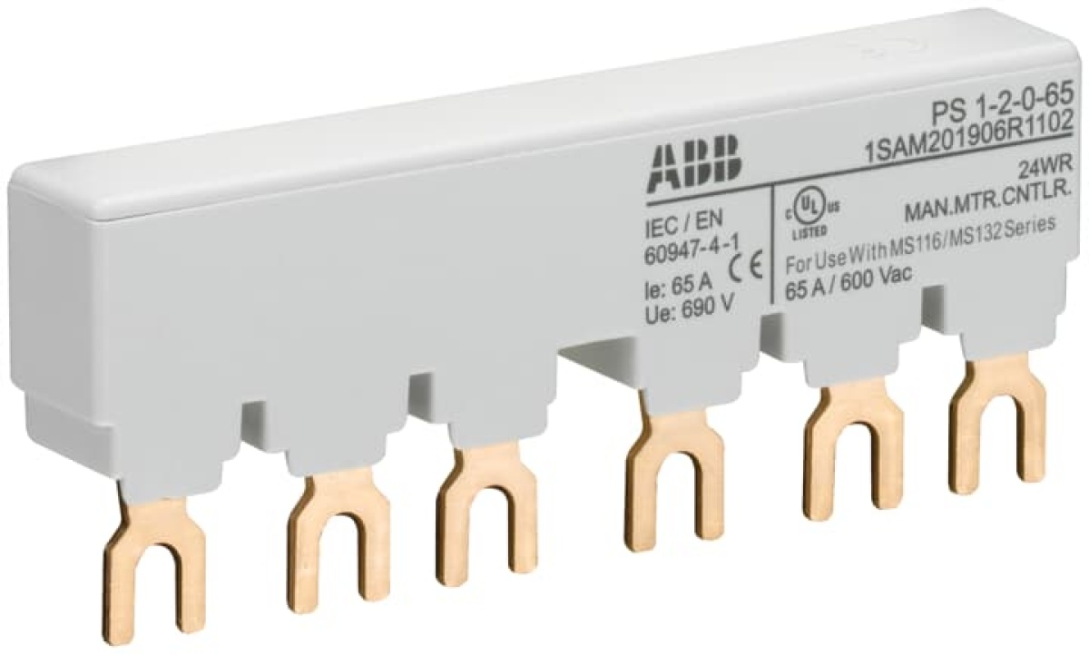 PS1-2-0-65 3-phase busbar for 2 MS116  MS132, Ie65A