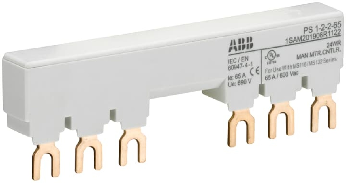 PS1-2-2-65 3-phase busbar for 2 MS116  MS132 with 2 HKSK, Ie65A