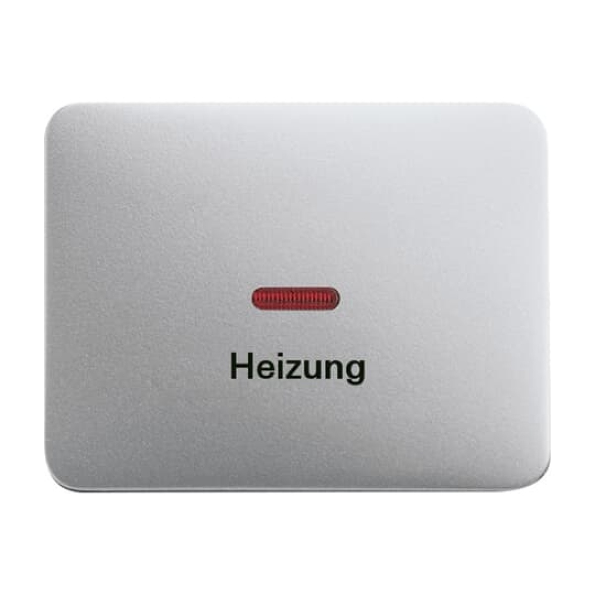 Rocker with legend Heizung with Small Red Calotte for Switchpush button, Single rocker titanium - alpha