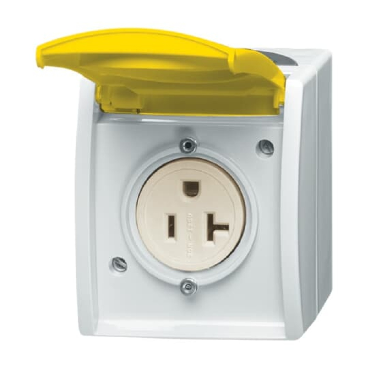 Busch-NEMA Socket with labelling field with Hinged Lid 20 A grey  blue-green  yellow  - ocean
