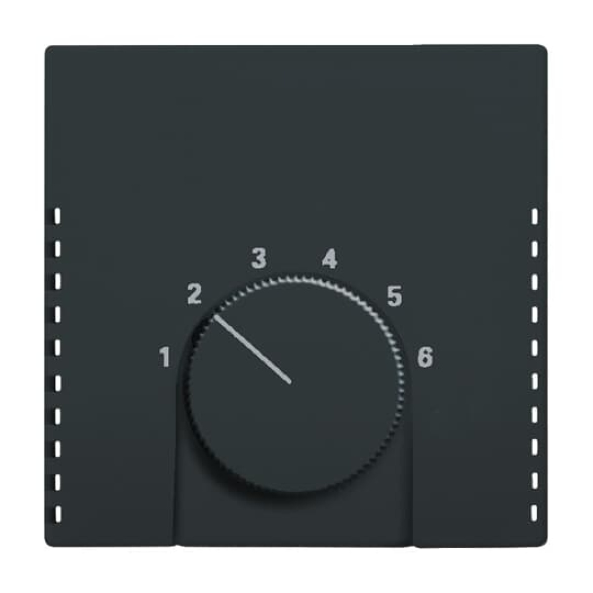 Cover plate with legend for Thermostat Turn button anthracite - 63x63