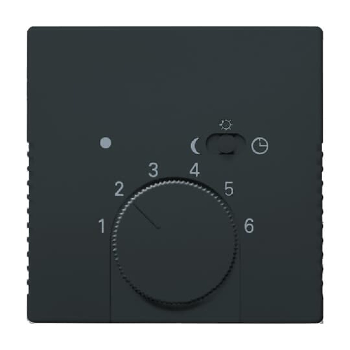 Cover plate with legend Characters 1 ... 6 for Thermostat Turn button anthracite - Platform 63
