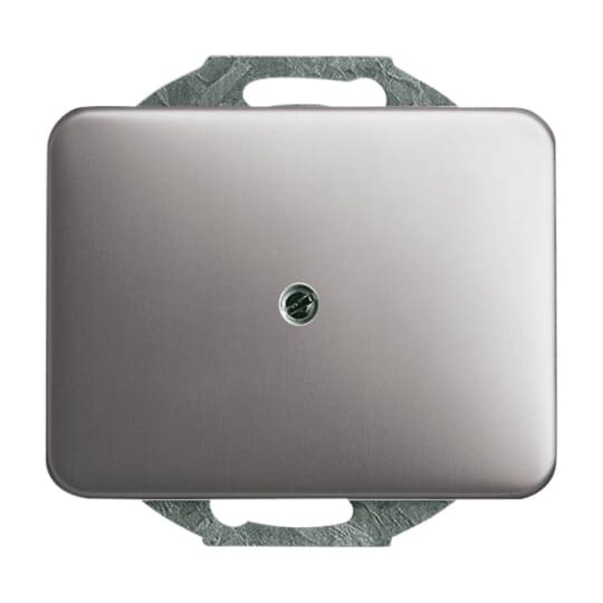 Cover plate Cable outlet 1-gang with Mounting plate platinum - alpha