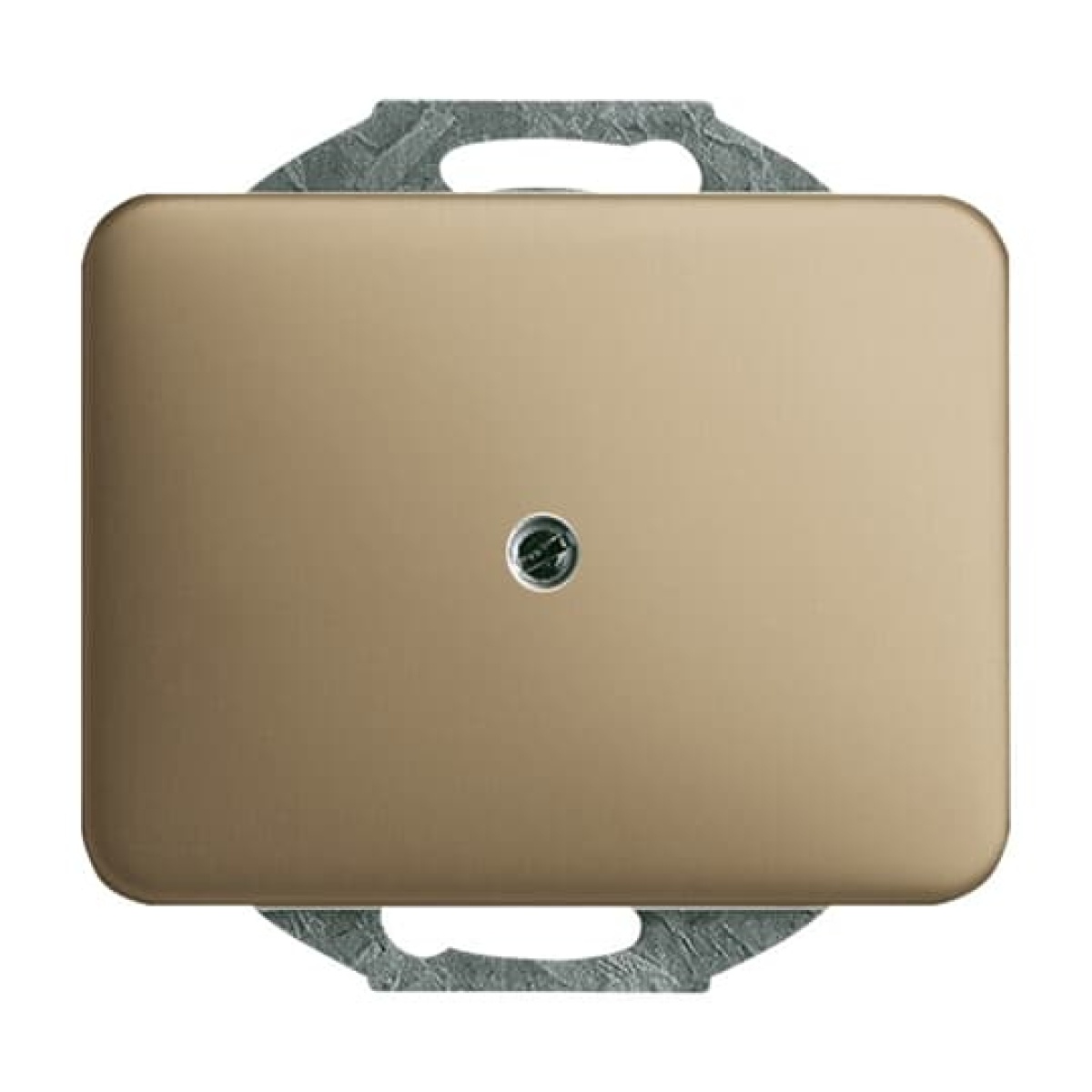 Cover plate Cable outlet 1-gang with Mounting plate bronze - alpha