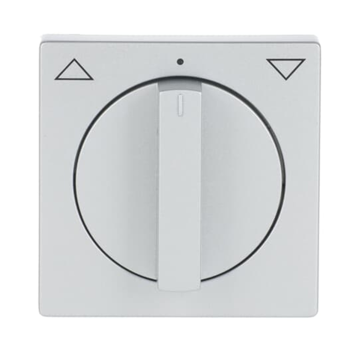 Cover plate with legend Symbol "arrows" for Venetian blind, Turn button aluminium silver - Platform 63