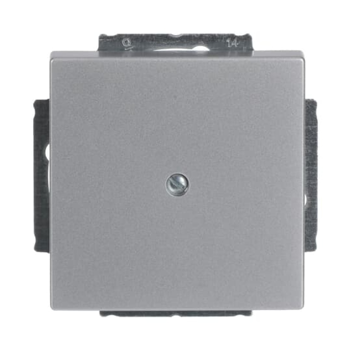 Cover plate Blind cap 1-gang with Mounting plate aluminium silver - Platform 63