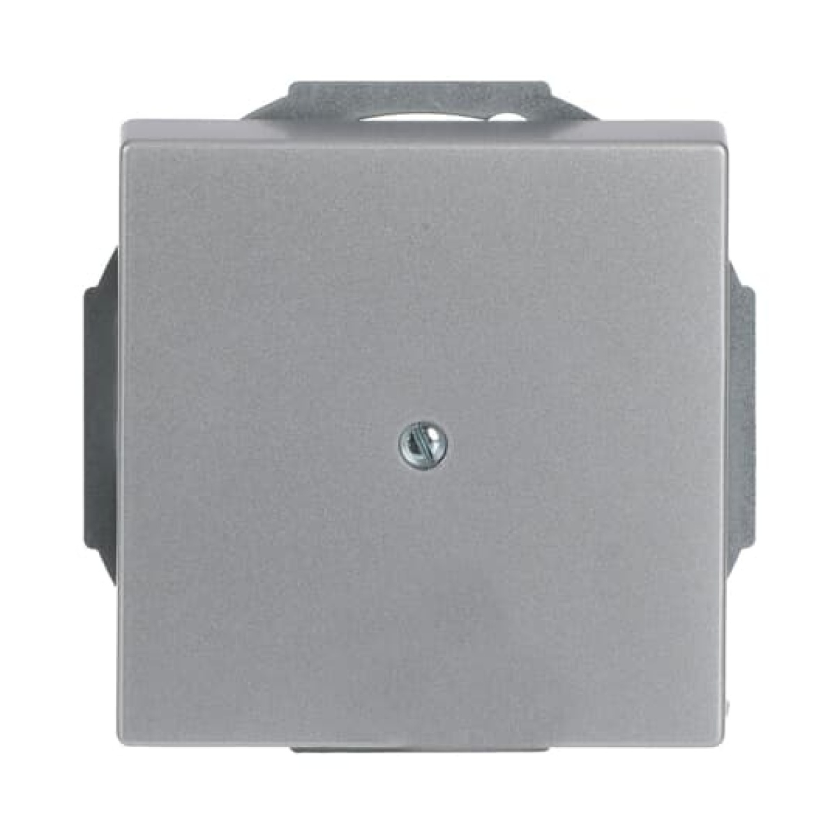 Cover plate Cable outlet 1-gang with Mounting plate aluminium silver - Platform 63
