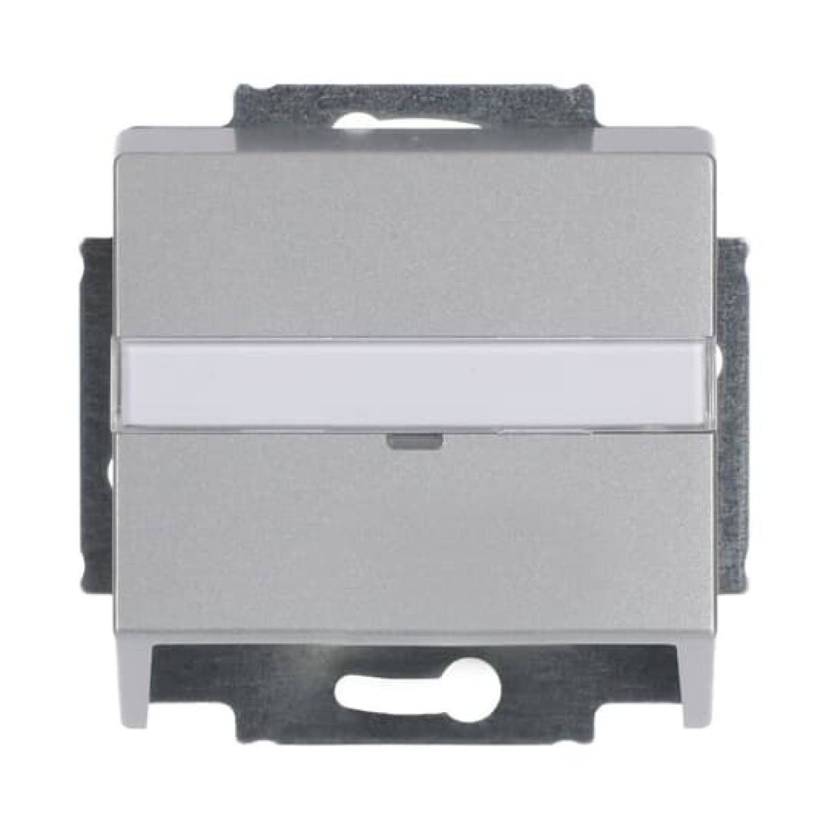Cover plate with labelling field For data connection housing aluminium silver - Platform 63
