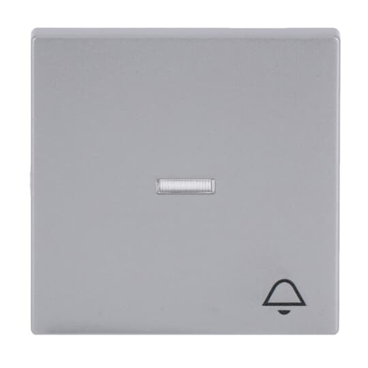 Rocker with legend Symbol "bell" with Small Transparent Calotte for Switchpush button, Single rocker aluminium silver - Platform 63
