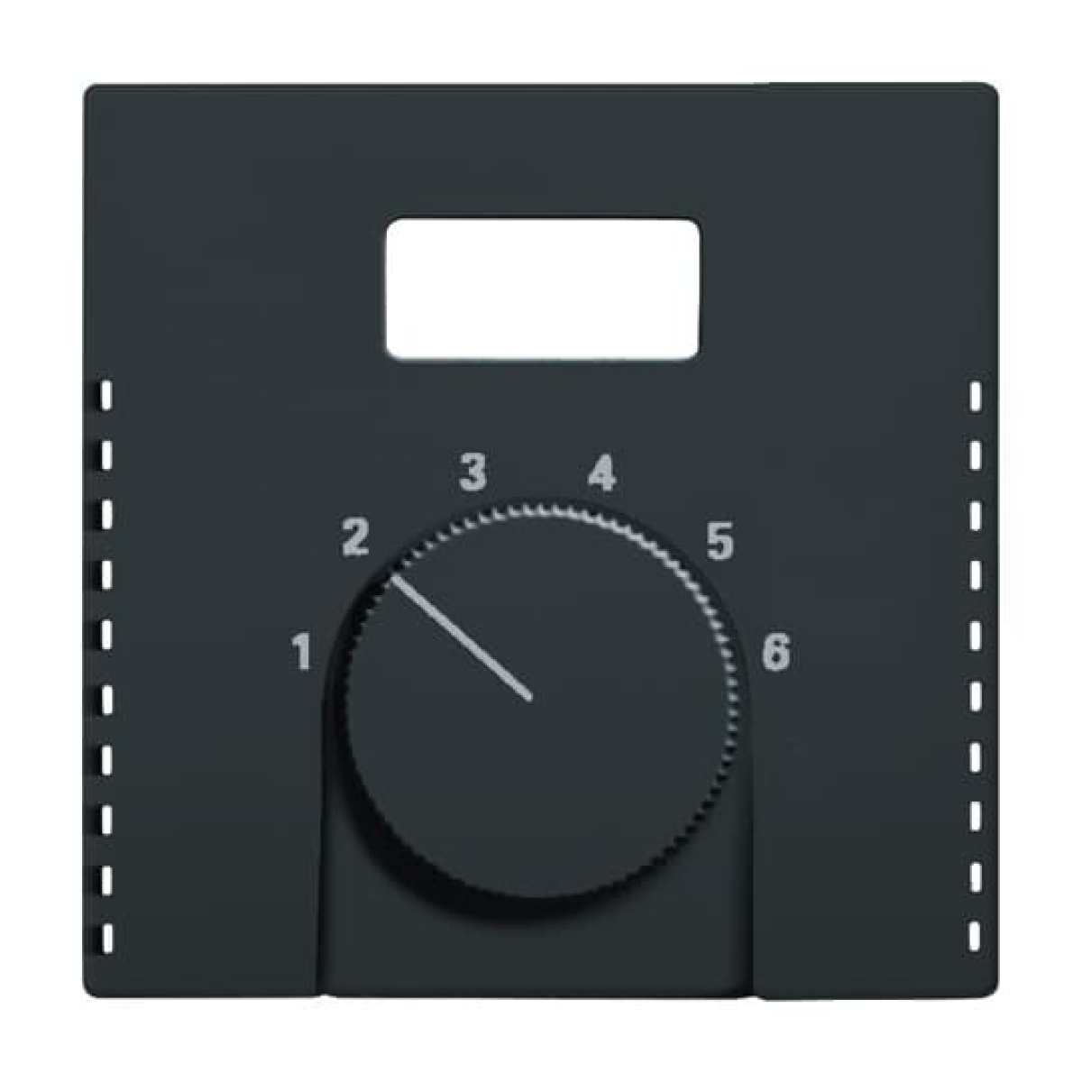 Cover plate with legend Characters 1 ... 6 for Thermostat Turn button anthracite - Platform 63