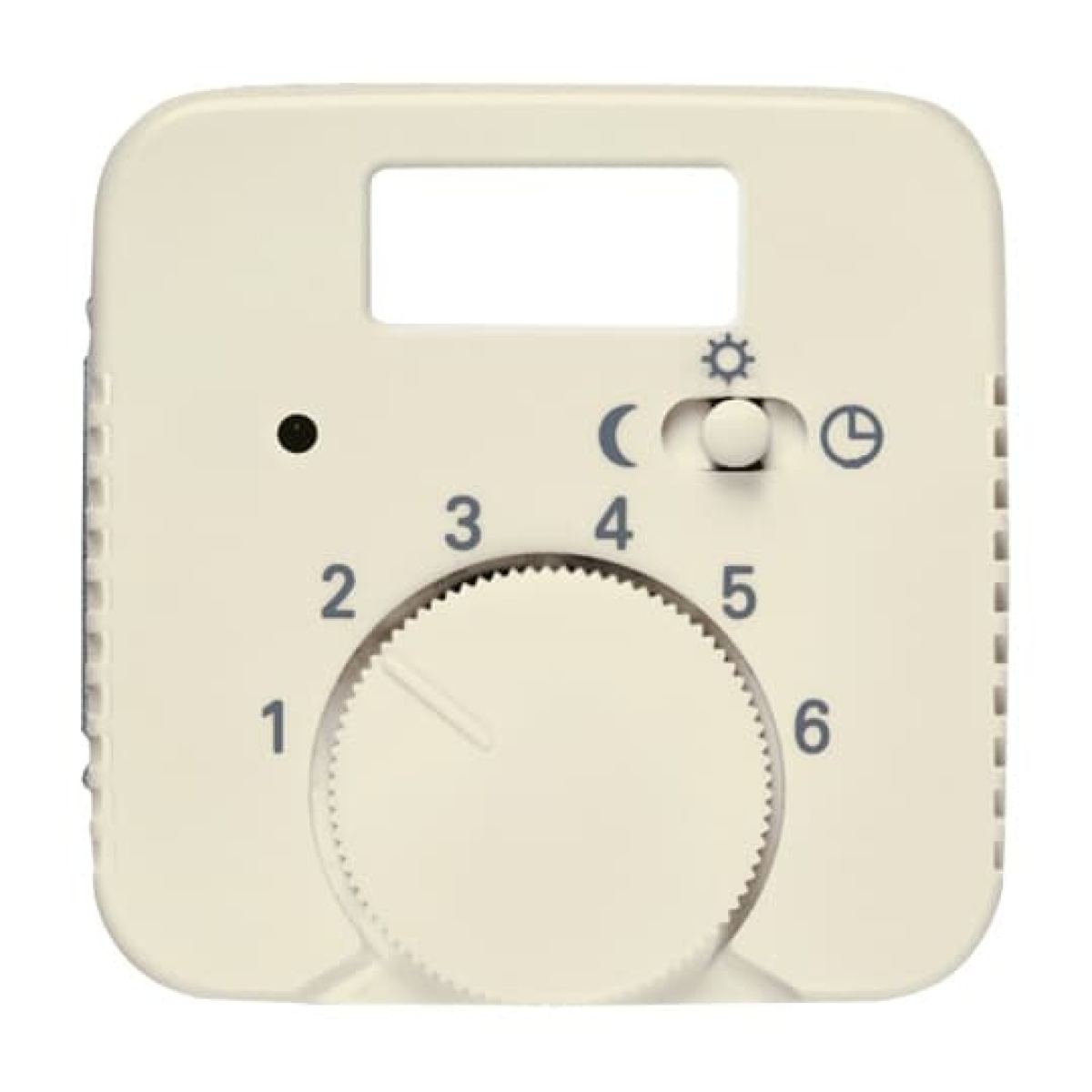 Cover plate with legend Characters 1 ... 6 for Thermostat Turn button white - Busch-Duro 2000 SI