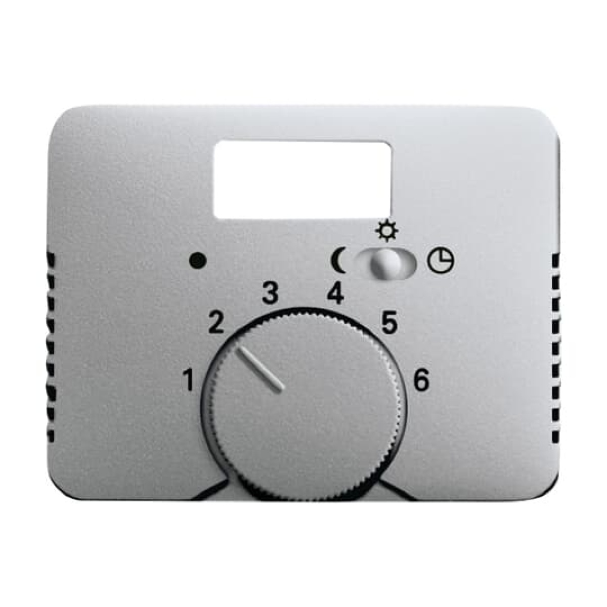 Cover plate with legend Characters 1 ... 6 for Thermostat Turn button titanium - alpha