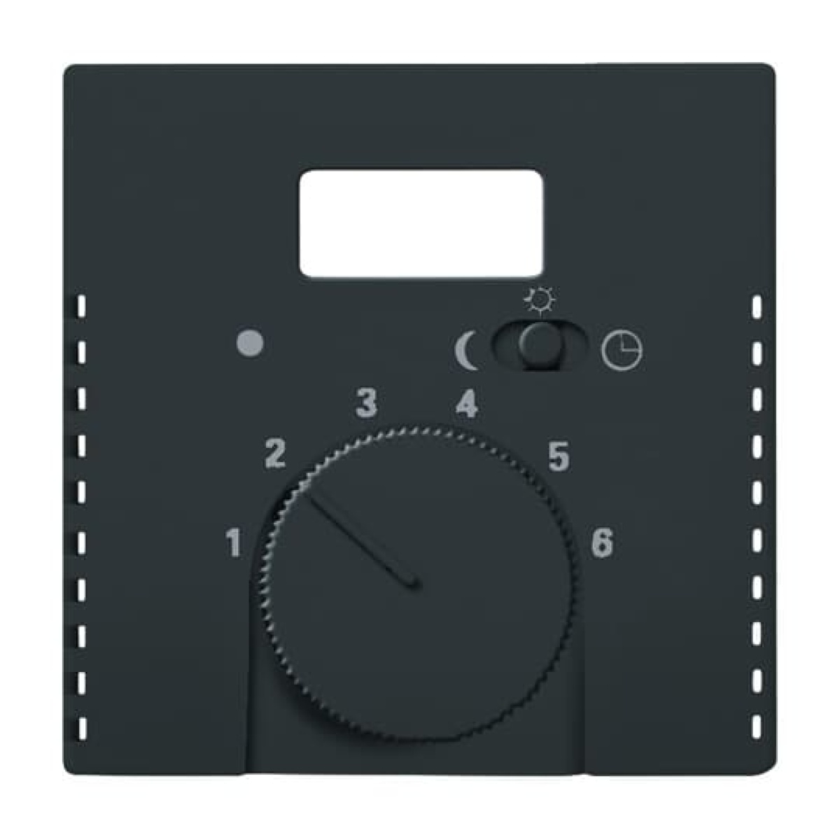 Cover plate with legend Characters 1 ... 6 for Thermostat Turn button anthracite - Platform 63