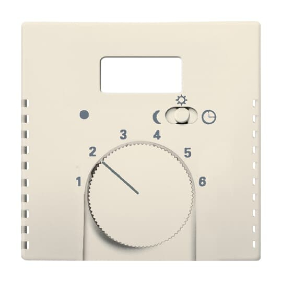 Cover plate with legend Characters 1 ... 6 for Thermostat Turn button ivory white - Platform 63