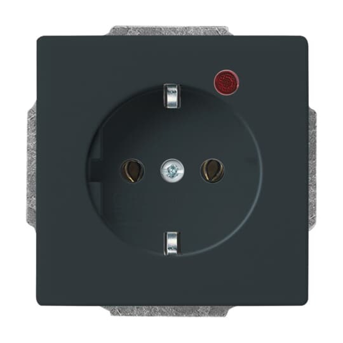 Busch-Protector SCHUKO socket insert with Neon lamp Red with screw terminals anthracite - Platform 63