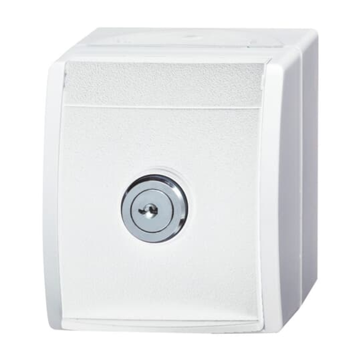 SCHUKO Socket with labelling field with Hinged Lid and Cylinder with Simultaneous Locking 16 A alpine white  - ocean