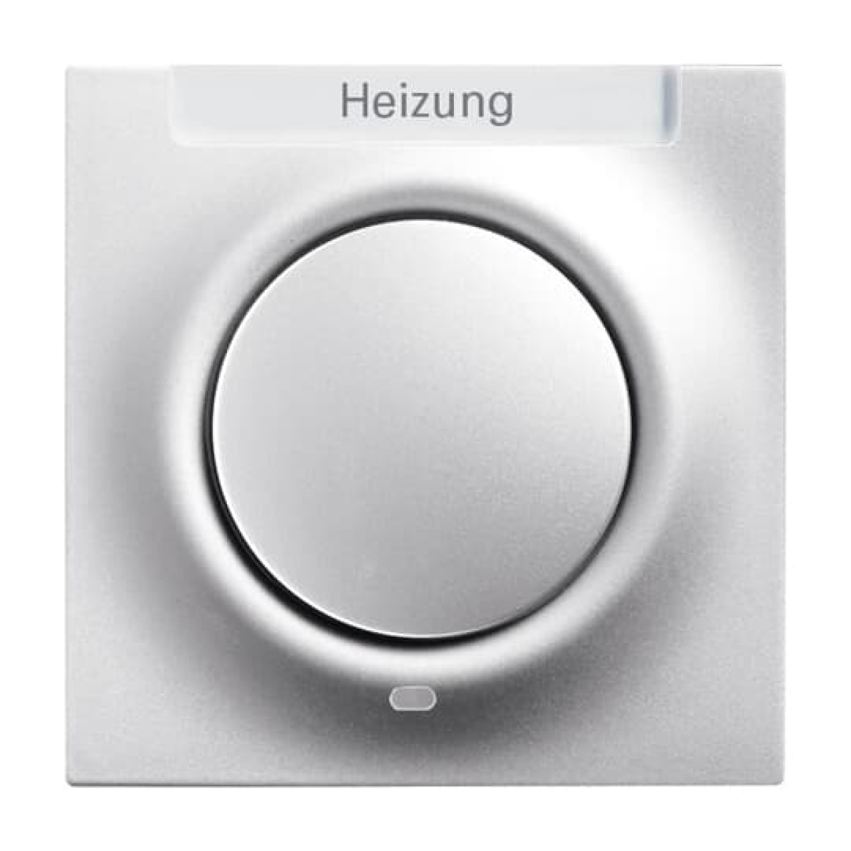 Cover plate with labelling field with Small Red Calotte for Switchpush button, Single rocker aluminium silver - impuls