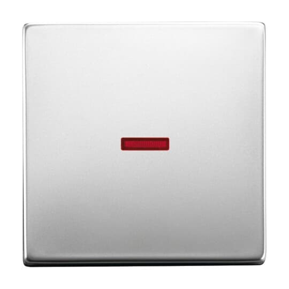 Rocker with Small Red Calotte for Switchpush button, Single rocker stainless steel - Pure Stainless Steel