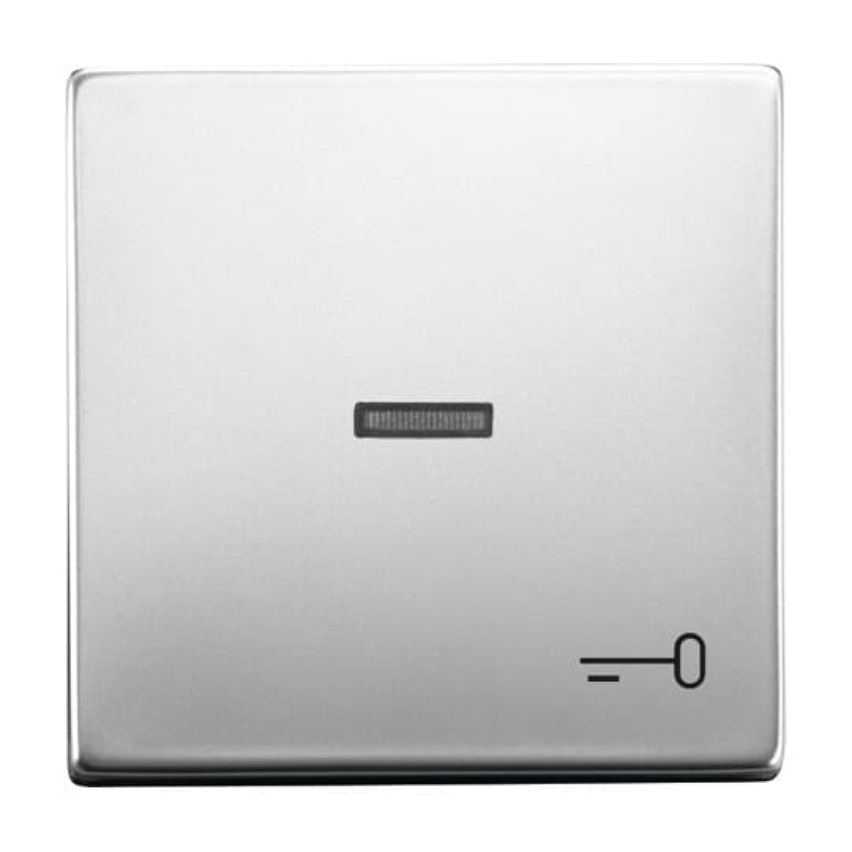 Rocker with legend Symbol "key" with Small Transparent Calotte for Switchpush button, Single rocker stainless steel - Pure Stainless Steel