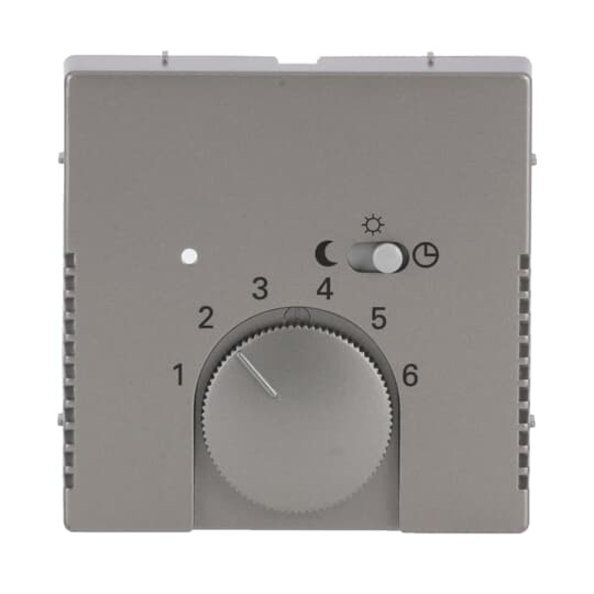 Cover plate with legend Characters 1 ... 6 for Thermostat Turn button stainless steel - Pure Stainless Steel