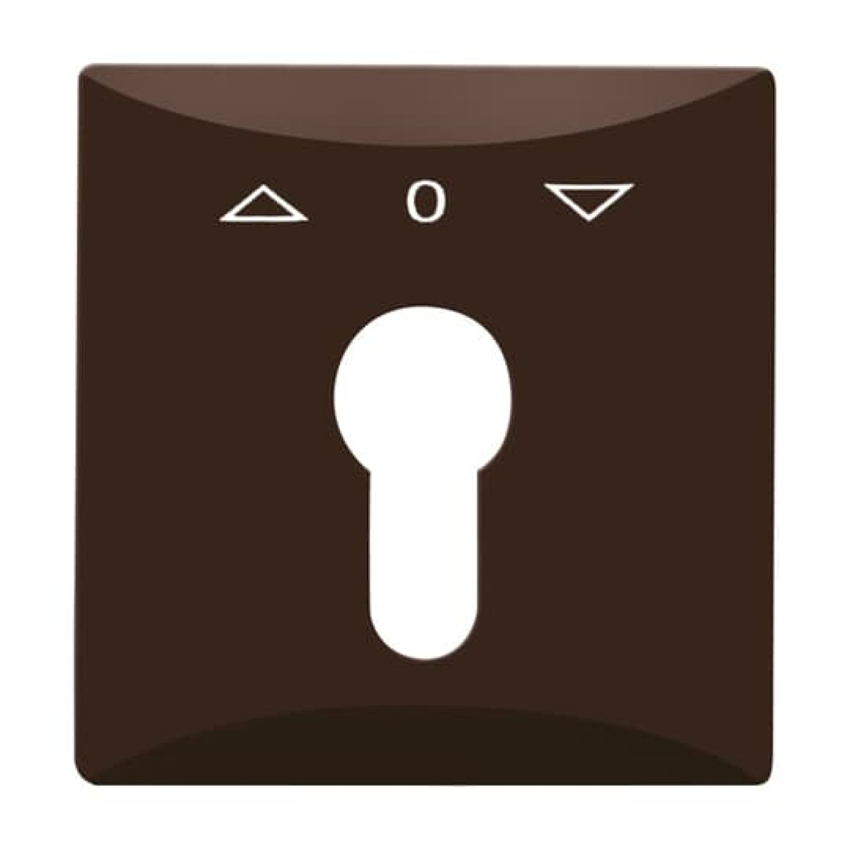 Cover plate with legend Symbol "arrows" and "0" for Venetian blind, Key brown - Allwetter 44 IP 44