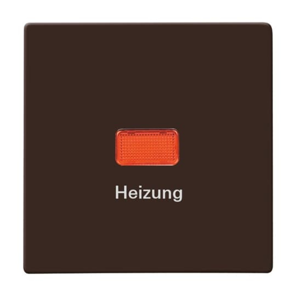 Rocker with legend Heizung with Red Calotte for Switchpush button, Single rocker brown - Allwetter 44 IP 44