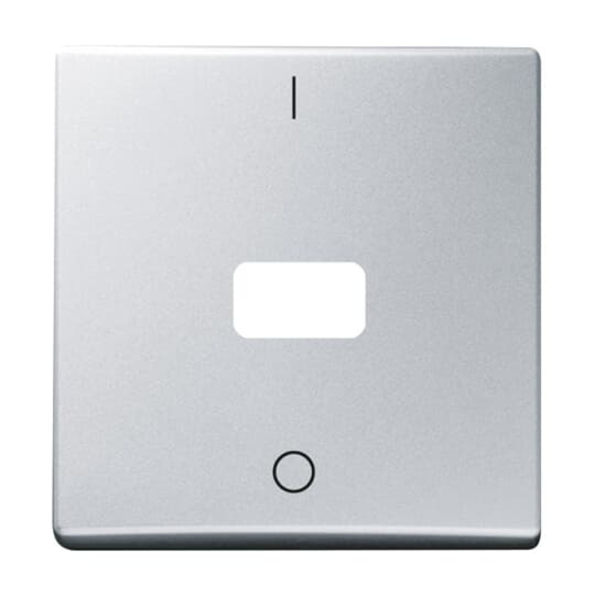 Rocker with legend Characters 0 and 1 Open for Symbol for Switchpush button, Single rocker aluminium silver - Allwetter 44 IP 44