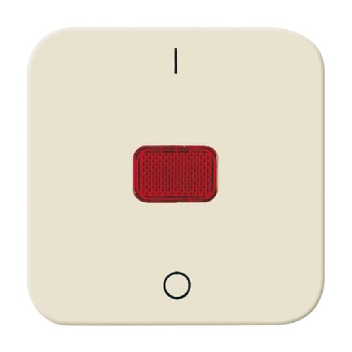 Rocker with legend Characters 0 and 1 with Red Calotte for Switchpush button, Single rocker white - Busch-Duro 2000 SI