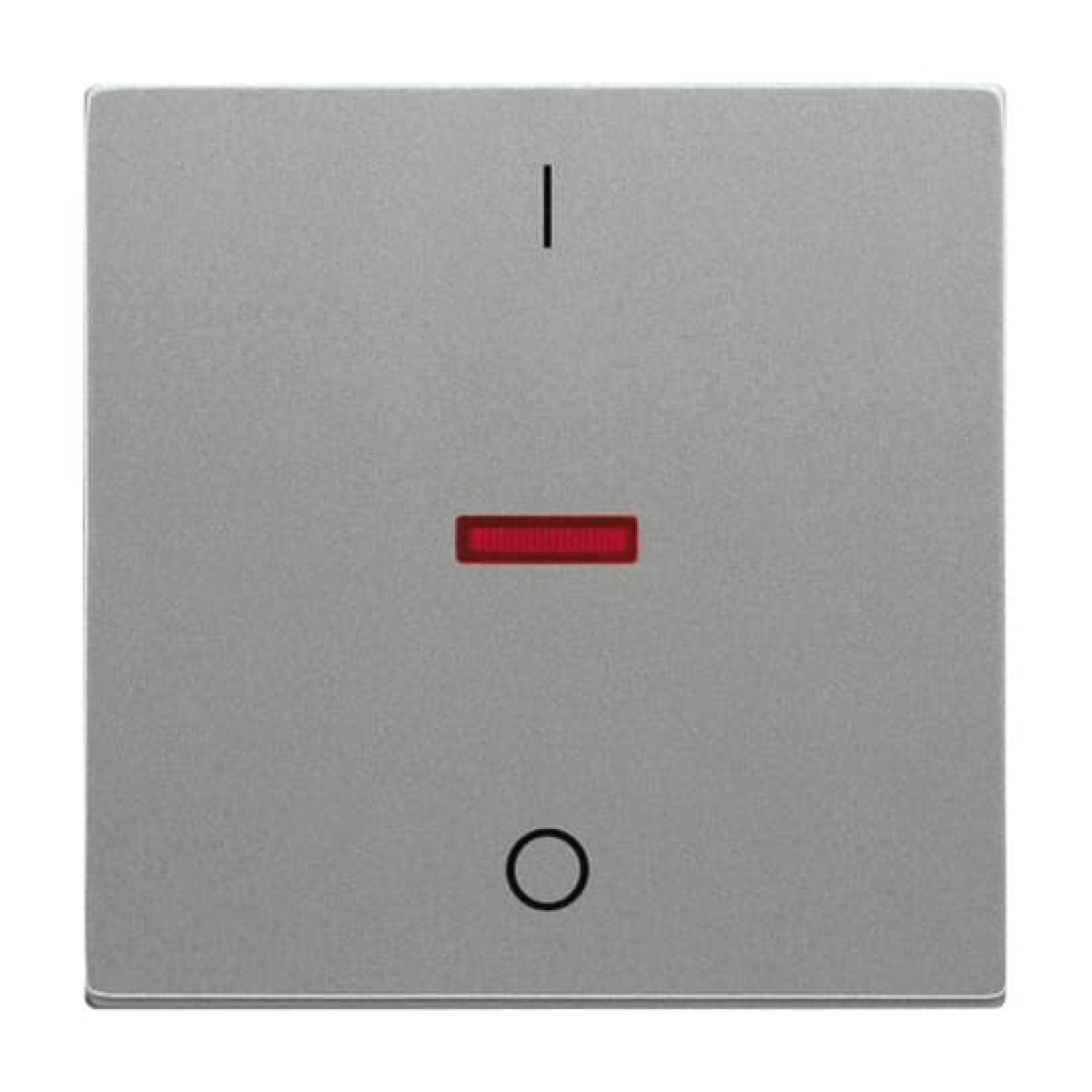 Rocker with Small Red Calotte for Switchpush button, Single rocker grey metallic - Platform 63