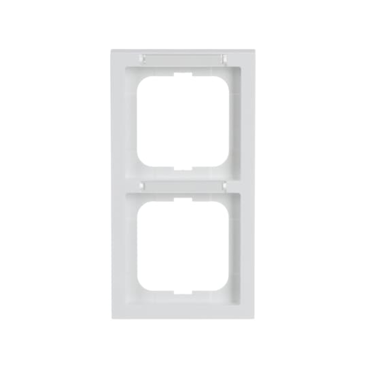 Cover frame with labelling field, vertical with label space 2-gang studio white - future linear