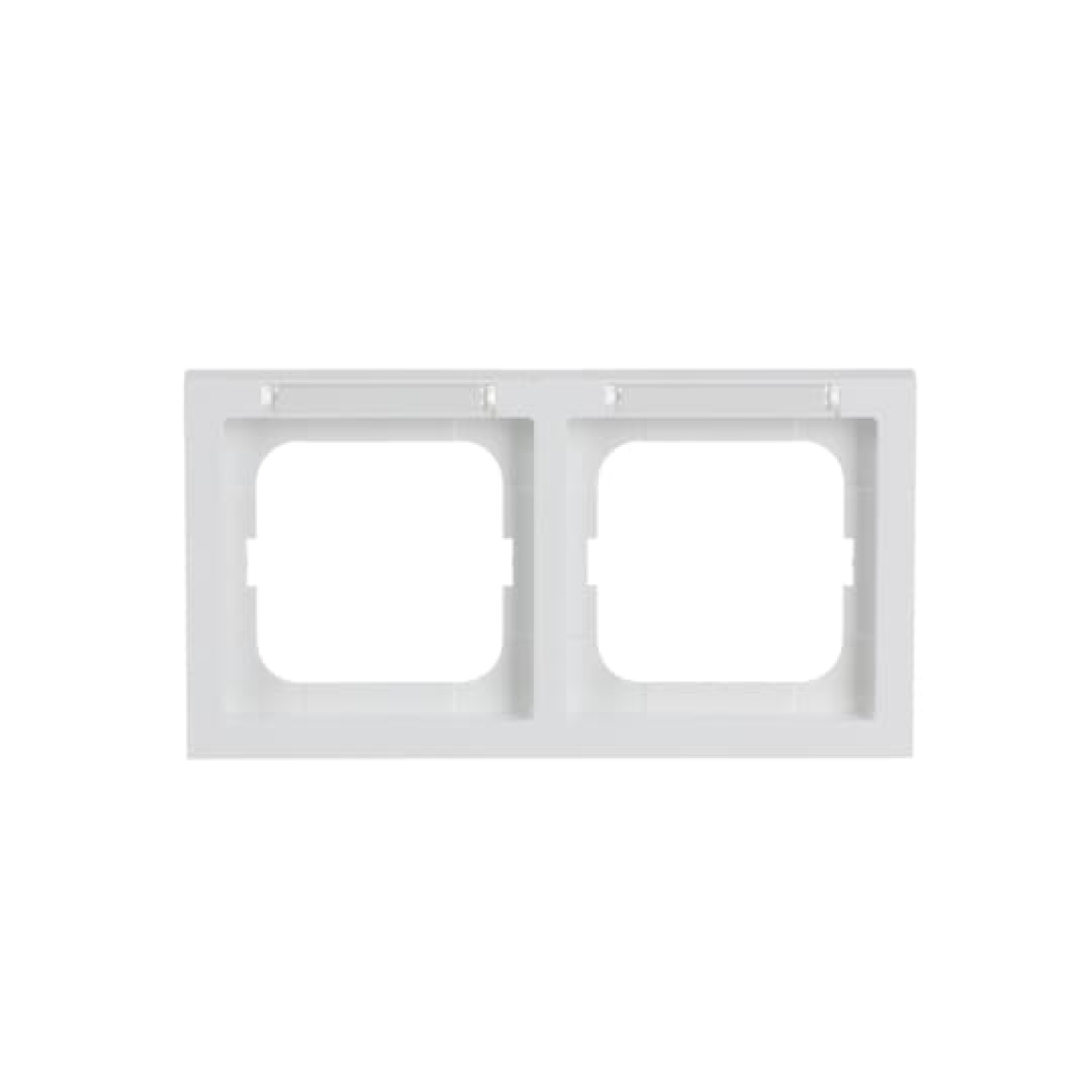 Cover frame with labelling field, horizontal with label space 2-gang studio white - future linear