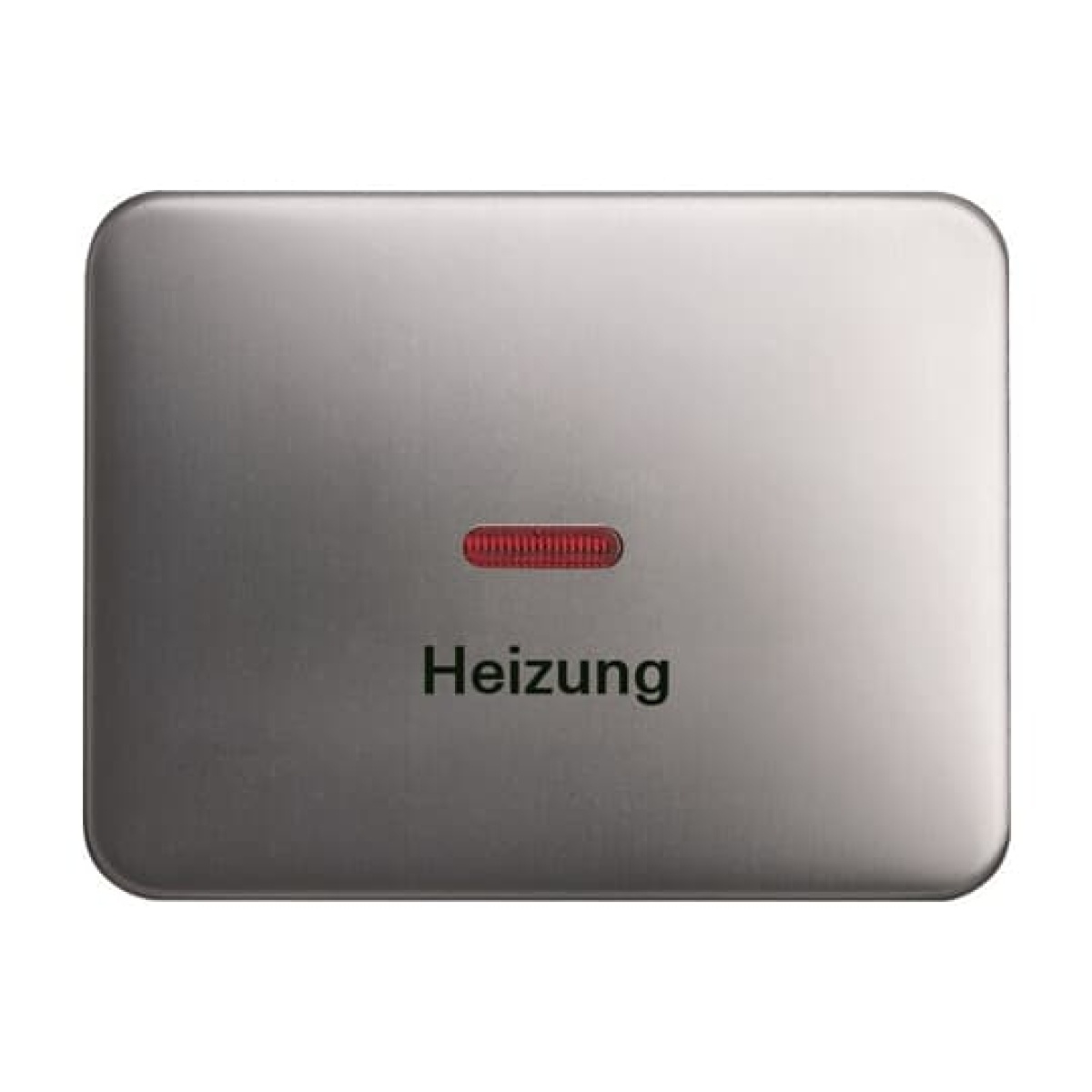 Rocker with legend Heizung with Small Red Calotte for Switchpush button, Single rocker platinum - alpha