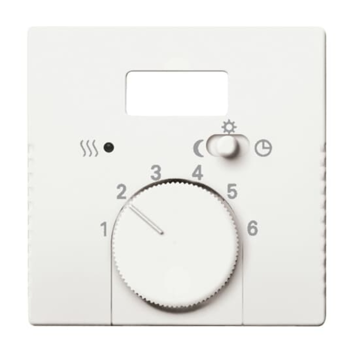 Cover plate with legend Characters 1 ... 6 for Thermostat Turn button studio white matt - Platform 63
