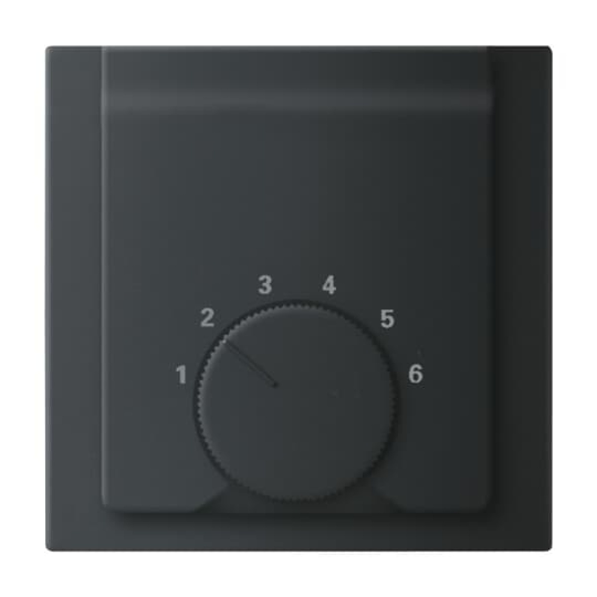 Cover plate with legend Characters 1 ... 6 for Thermostat Turn button black - impuls