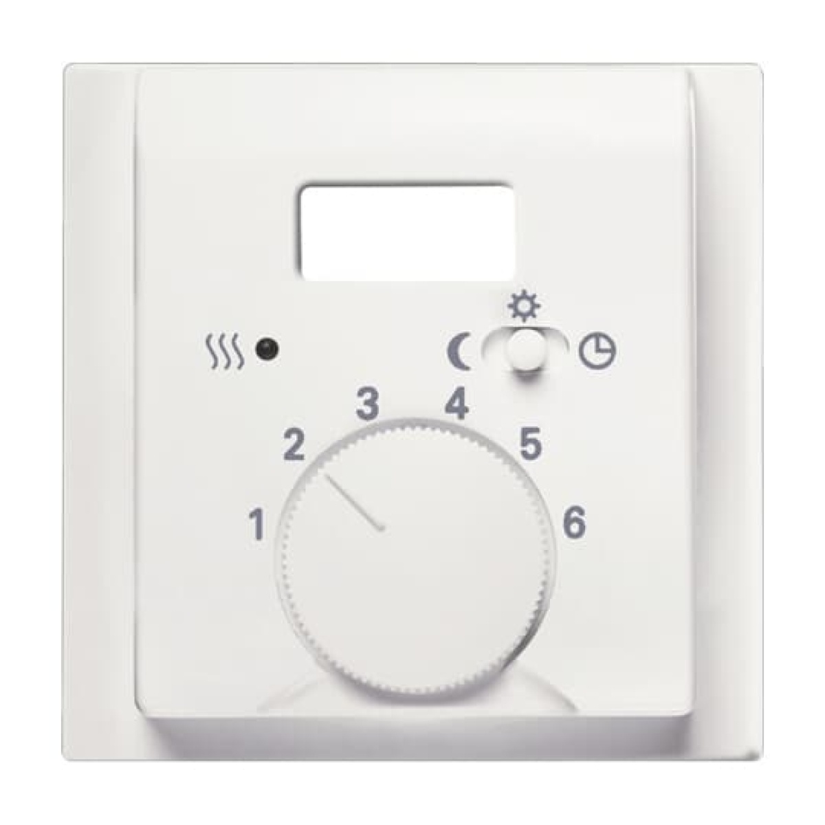 Cover plate with legend Characters 1 ... 6 for Thermostat Turn button white - impuls
