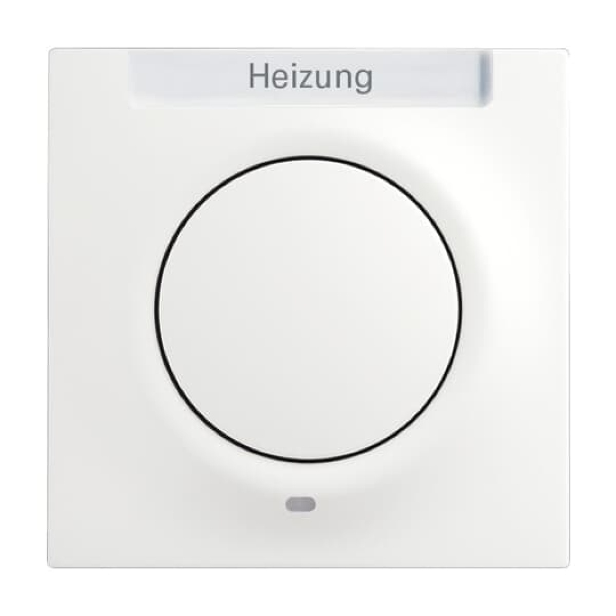 Cover plate with labelling field with Small Red Calotte for Switchpush button, Single rocker studio white matt - impuls