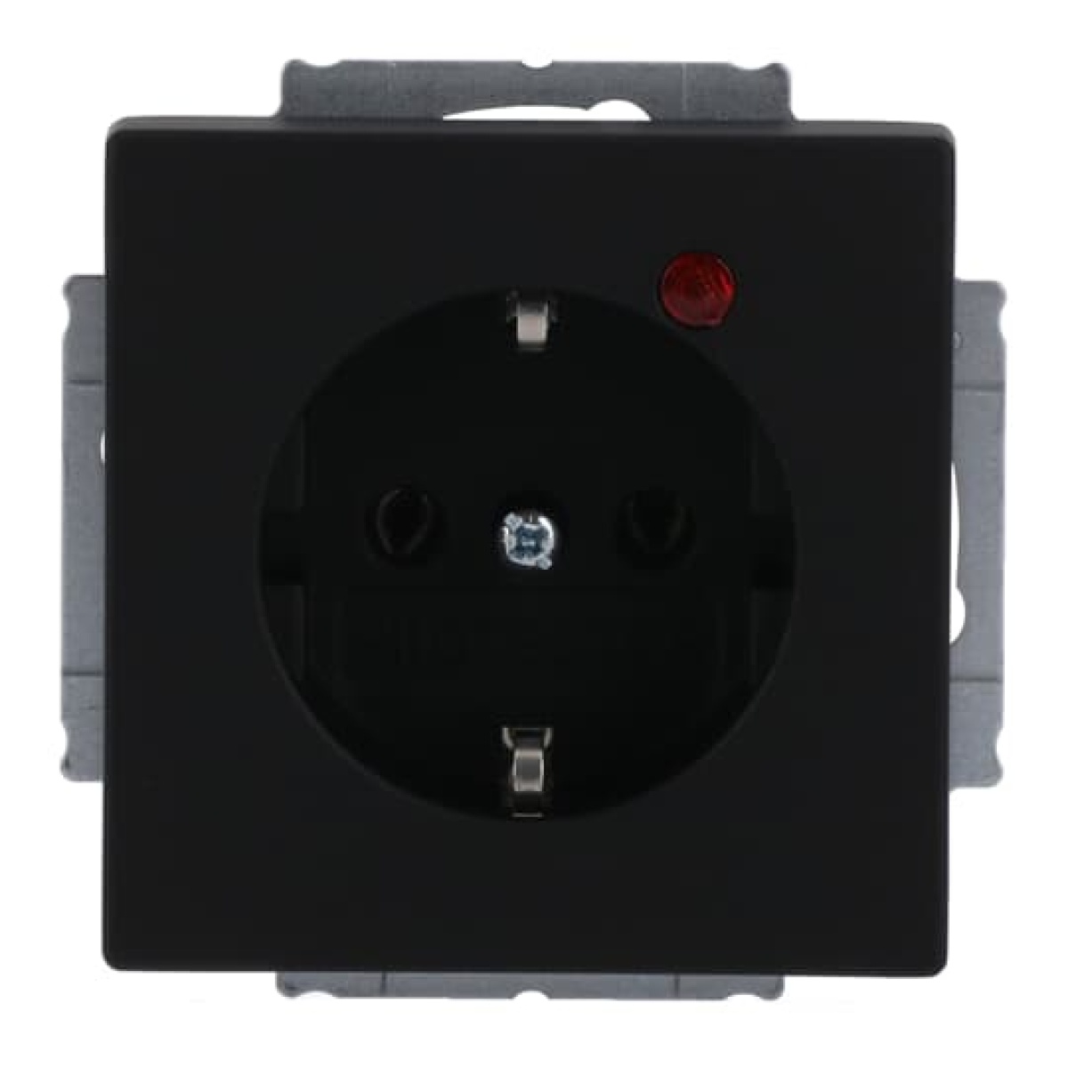 Busch-Protector SCHUKO socket insert with Neon lamp Red with screw terminals black matt - Platform 63