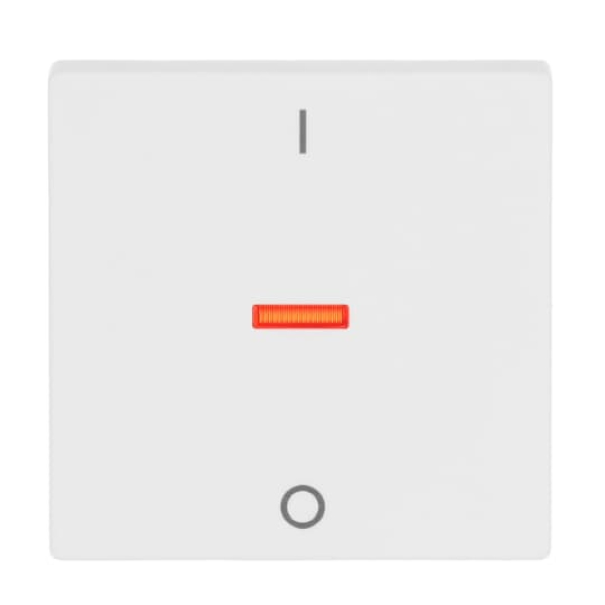 Rocker Characters 0 and 1 with Small Red Calotte for Switchpush button, Single rocker studio white matt - Platform 63