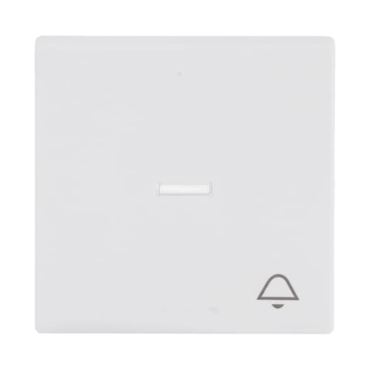 Rocker with legend Symbol "bell" with Small Transparent Calotte for Switchpush button, Single rocker studio white matt - Platform 63