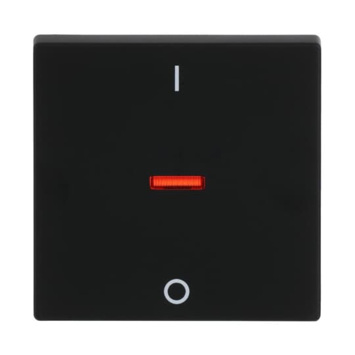 Rocker Characters 0 and 1 with Small Red Calotte for Switchpush button, Single rocker black matt - Platform 63