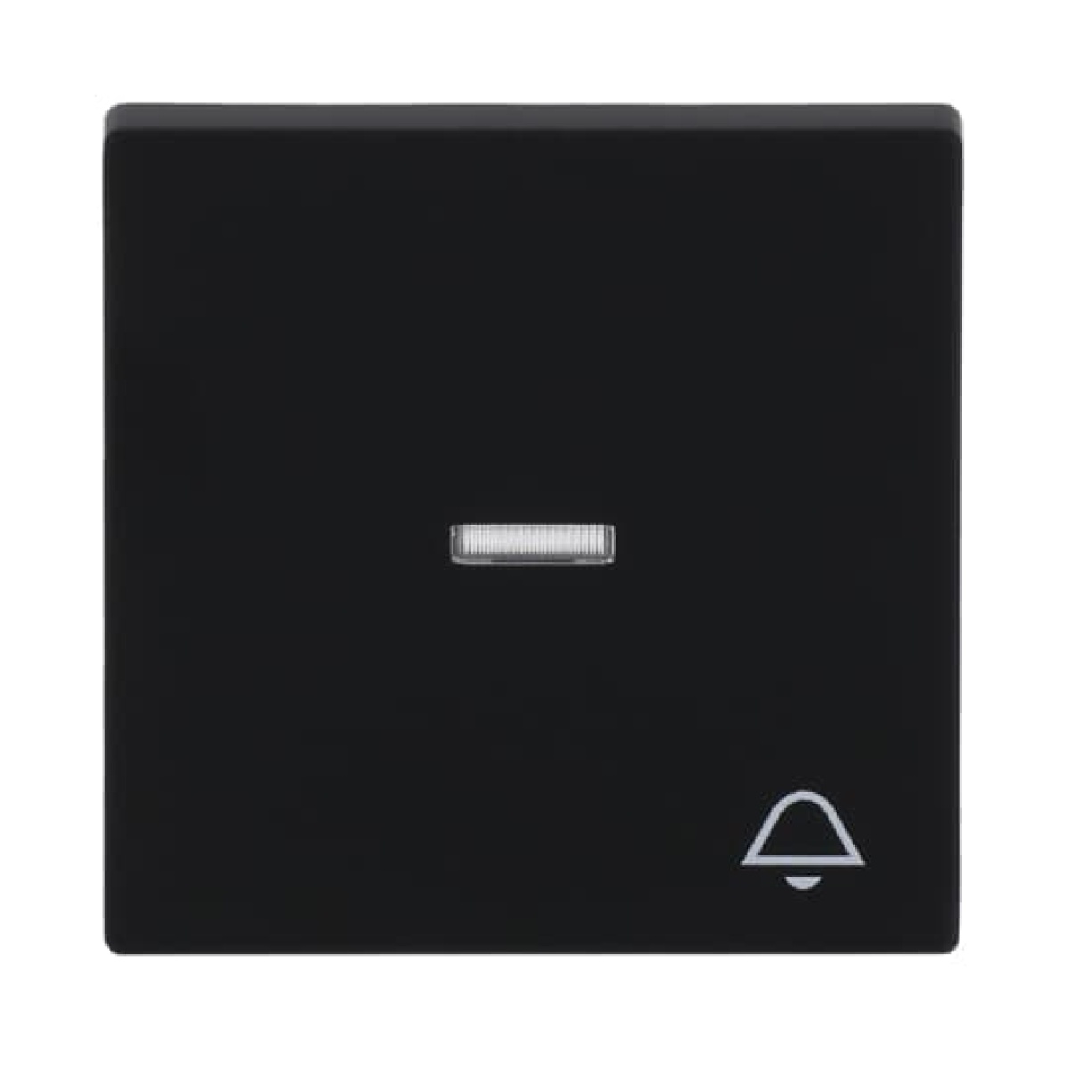 Rocker with legend Symbol "bell" with Small Transparent Calotte for Switchpush button, Single rocker black matt - Platform 63