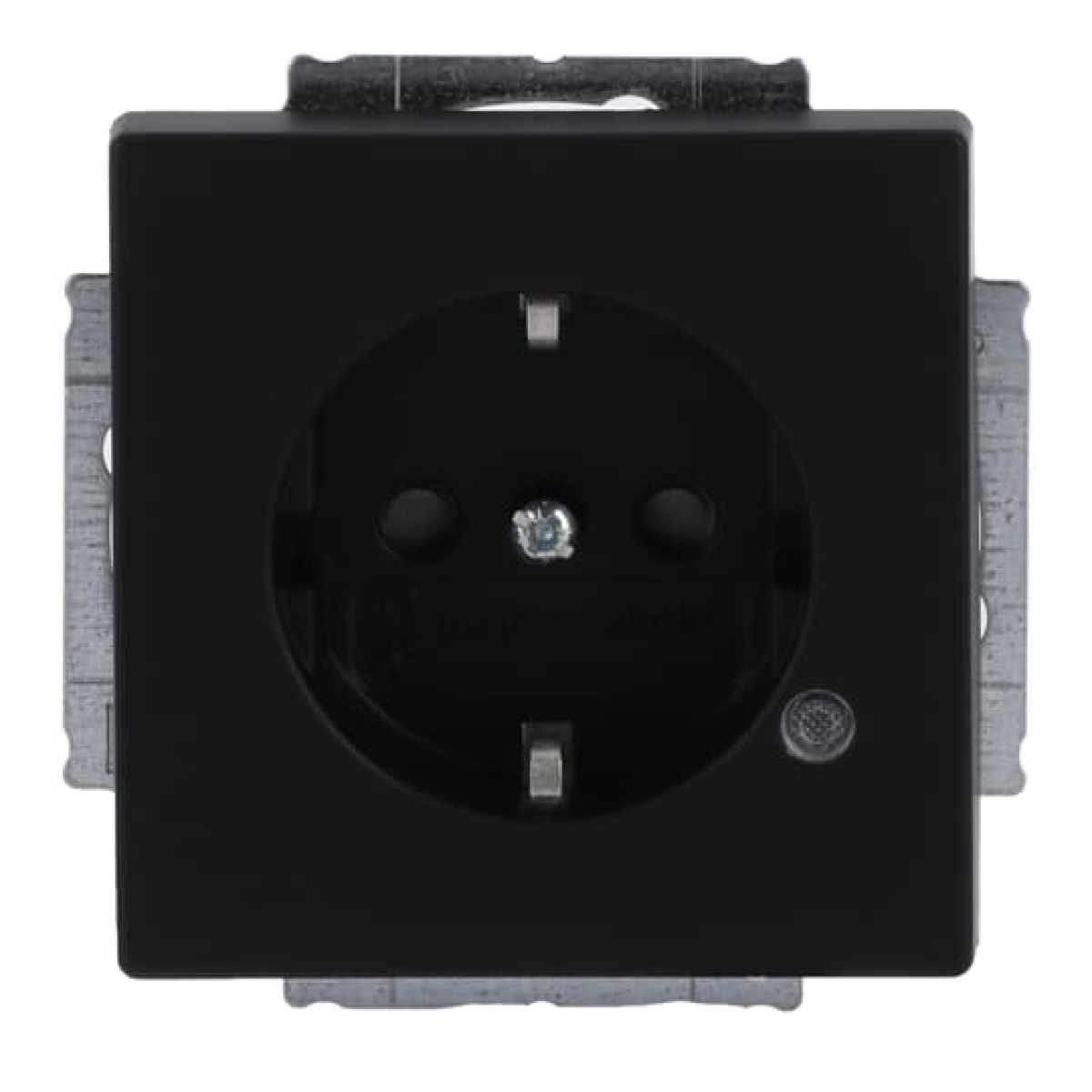 SCHUKO socket insert Safety Shutter with LED Control light Green black matt - Platform 63