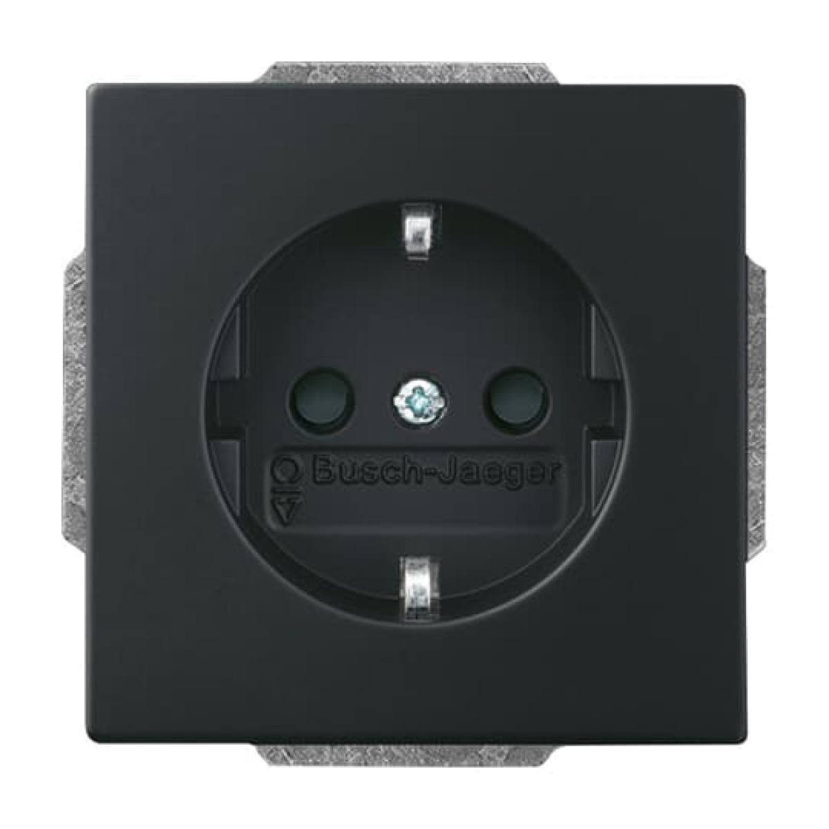 Busch-steplight SCHUKO socket insert Safety Shutter with LED Night light White black matt - Platform 63