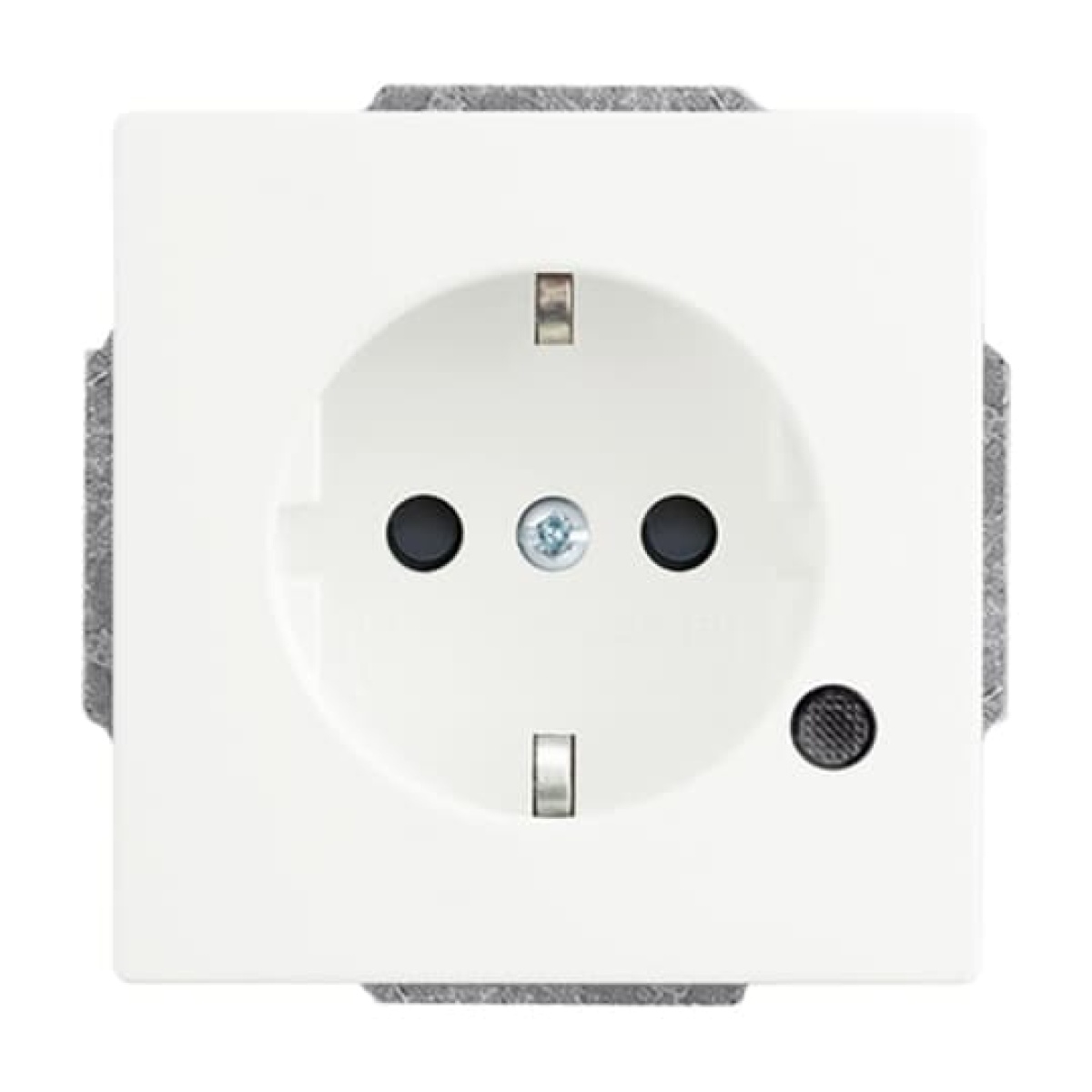 SCHUKO socket insert Safety Shutter with LED Control light Green studio white matt - Platform 63