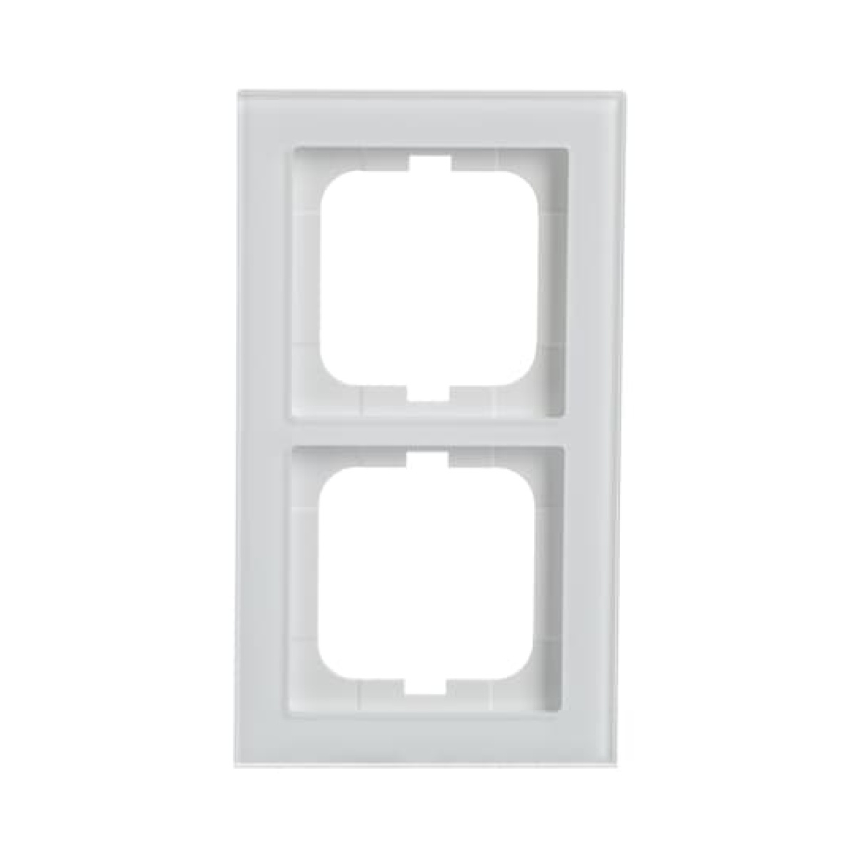 Cover frame 2-gang white glass - Busch-axcent pur