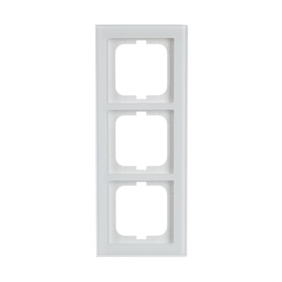 Cover frame 3-gang white glass - Busch-axcent pur